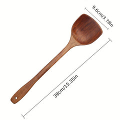Wooden Spatula Heavy Duty Stir Turner Cooking Pot Teak Wooden Spoon