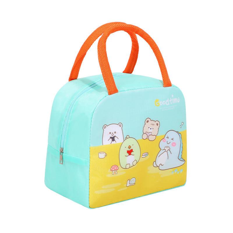 1pc Cartoon Insulated Lunch Box Tote Bag Hand held Bento Bag 3D