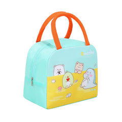 1pc Cartoon Insulated Lunch Box Tote Bag Hand held Bento Bag 3D