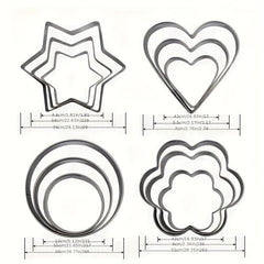 12pcs Stainless Steel Cookie Cutters Set DIY Baking Tool