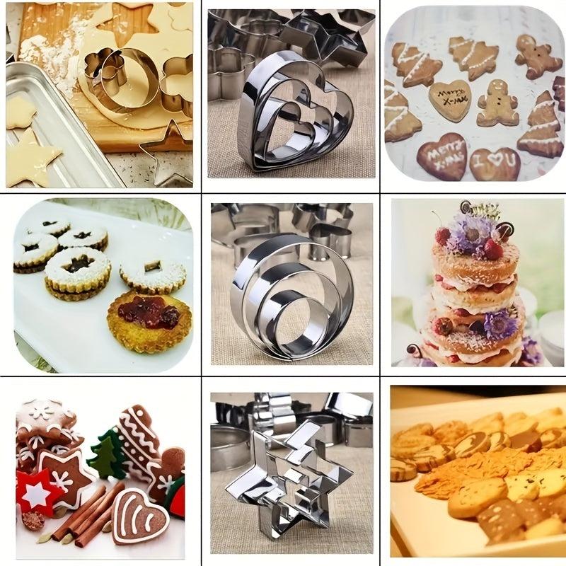 12pcs Stainless Steel Cookie Cutters Set DIY Baking Tool