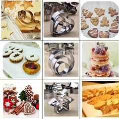 12pcs Stainless Steel Cookie Cutters Set DIY Baking Tool