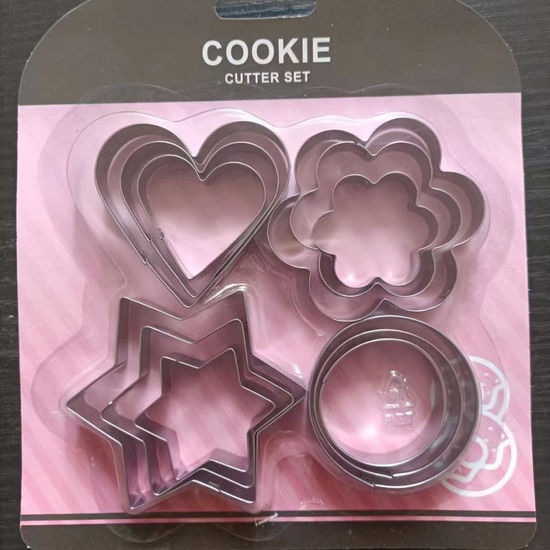 12pcs Stainless Steel Cookie Cutters Set DIY Baking Tool