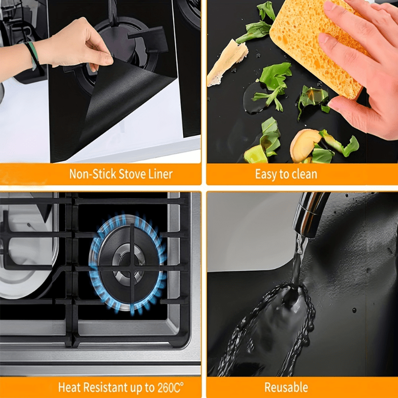 3PCS Gas Range Stove Burner Covers Non Stick Washable Stove Guard Heat Resistant