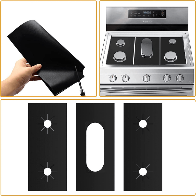 3PCS Gas Range Stove Burner Covers Non Stick Washable Stove Guard Heat Resistant