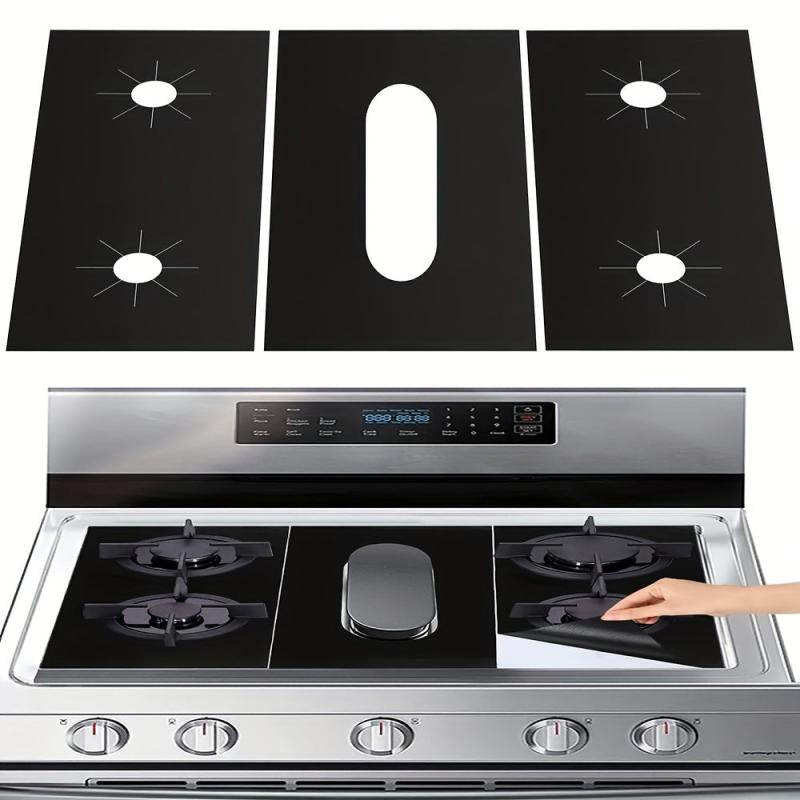 3PCS Gas Range Stove Burner Covers Non Stick Washable Stove Guard Heat Resistant