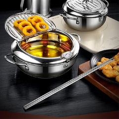 Kitchen Cooking Pot Tempura Fryer Pan Temperature Controllable