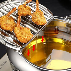 Kitchen Cooking Pot Tempura Fryer Pan Temperature Controllable