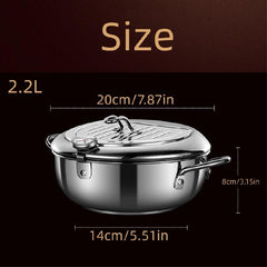 Kitchen Cooking Pot Tempura Fryer Pan Temperature Controllable