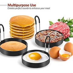 Stainless Steel Egg Ring Set Non Stick Mold Shaper Circles for Fried Egg