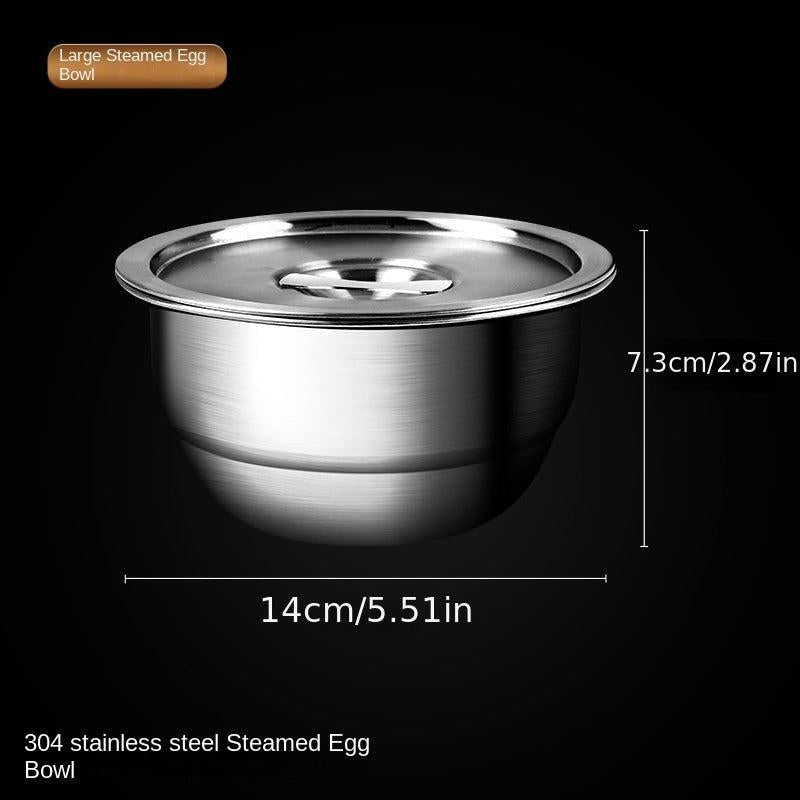 304 Stainless Steel Steamed Egg Bowl with Lid