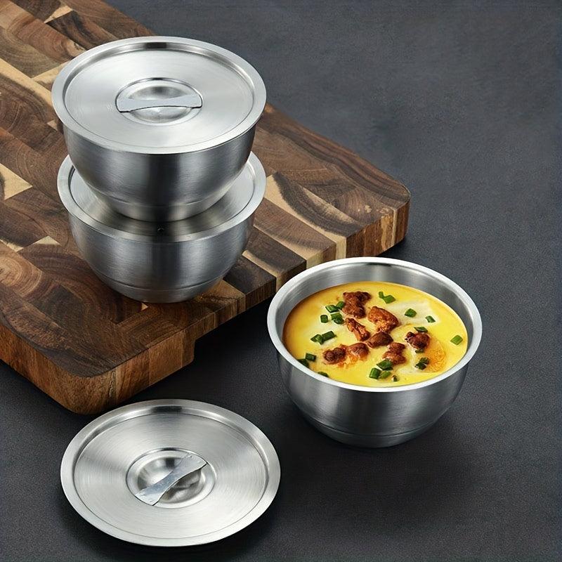 304 Stainless Steel Steamed Egg Bowl with Lid