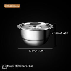 304 Stainless Steel Steamed Egg Bowl with Lid