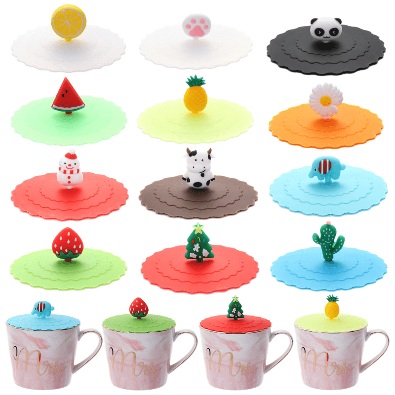 1pc Silicone Reusable Cup Lid 3.9'' Seal Suction Dustproof Leakproof Cap