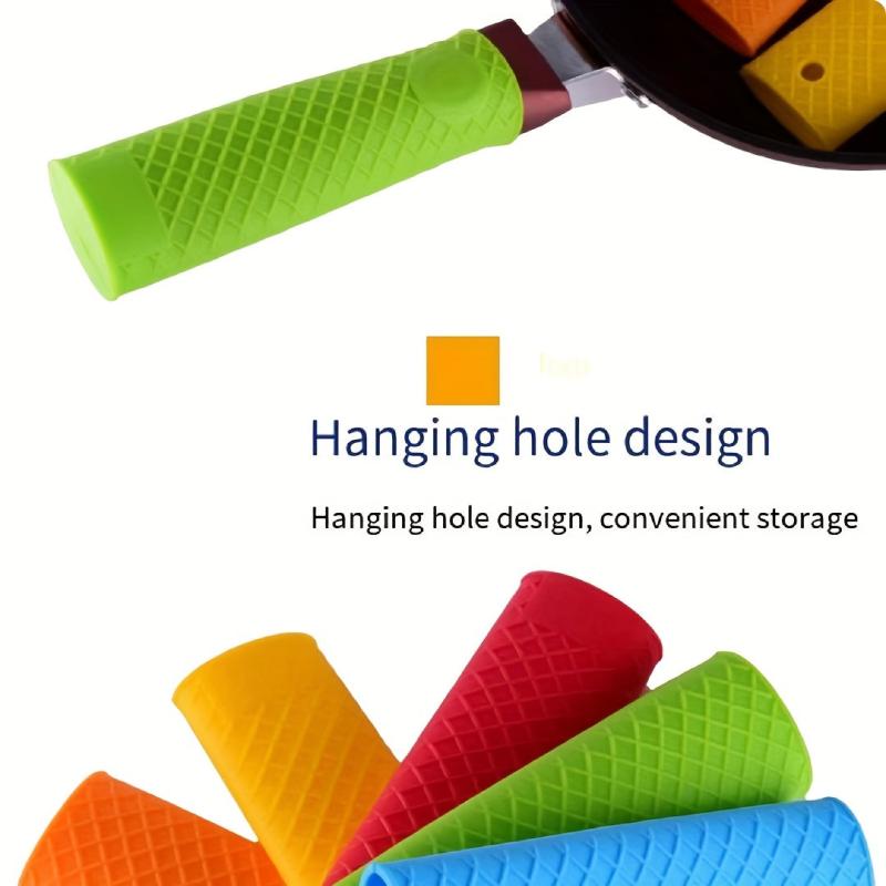 Silicone Pot Handle Cover Heat Insulation Non-slip Cooking Pot Rubber Cover