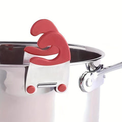 1pc Kitchen Spoon Pan Side Clamp Silicone Stainless Steel Support Rack