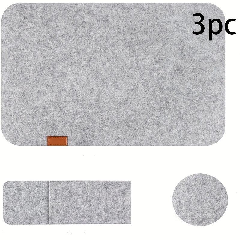 3pcs Felt Placemat Set with Coaster & Fork Bag