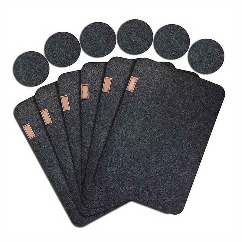 3pcs Felt Placemat Set with Coaster & Fork Bag