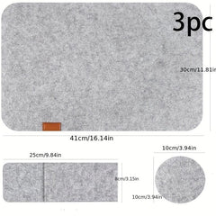 3pcs Felt Placemat Set with Coaster & Fork Bag