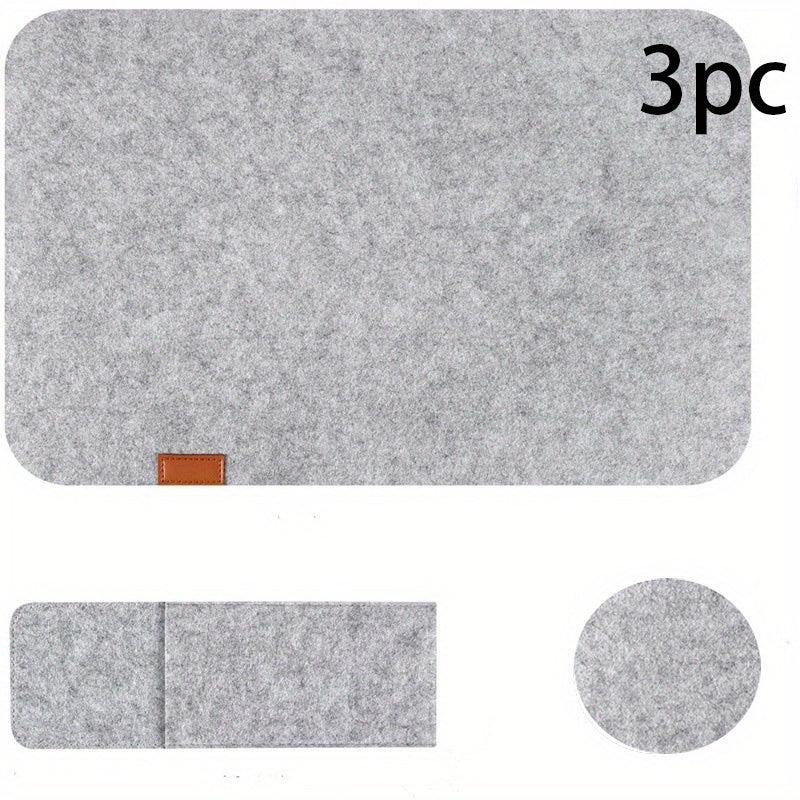 3pcs Felt Placemat Set with Coaster & Fork Bag