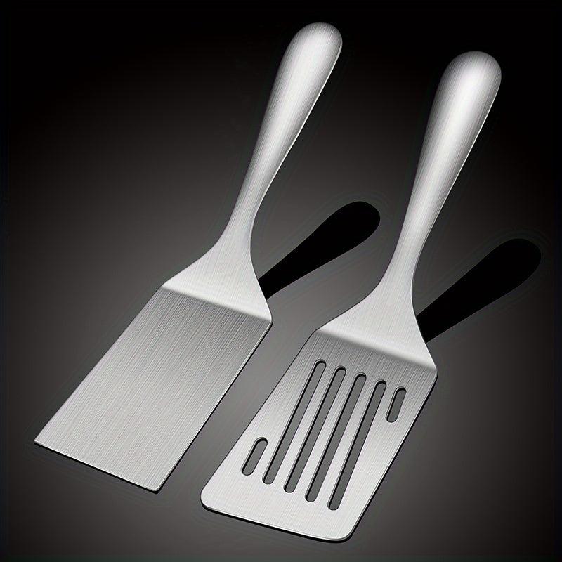 2pcs 25 Non Slip Pizza Cutter Shovel Stainless Steel Spatula Slotted Hamburger