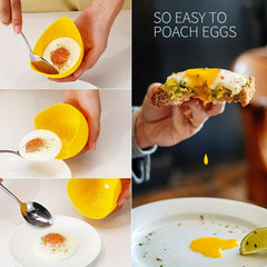 4pcs Silicone Egg Poachers Non Stick Egg Cooker Kitchen Gadget