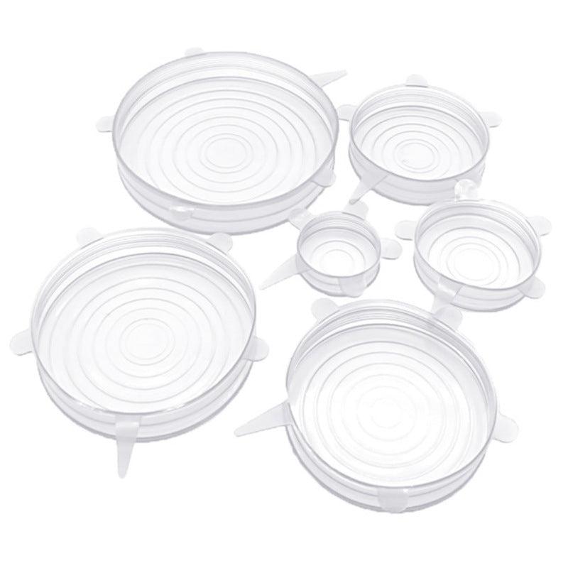 6pcs Silicone Stretch Lids Reusable Elastic Bowl Covers 6 Sizes Food Container