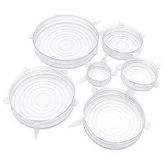 6pcs Silicone Stretch Lids Reusable Elastic Bowl Covers 6 Sizes Food Container