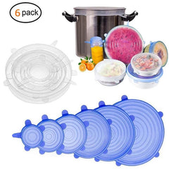 6pcs Silicone Stretch Lids Reusable Elastic Bowl Covers 6 Sizes Food Container