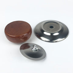 Wood Pot Lid Handle Stainless Steel Cap Kitchen Supplies