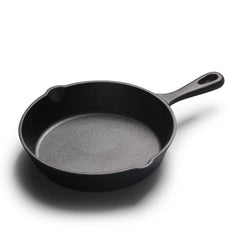 Cast Iron Skillet Frying Pan Drip Spouts Cookware Camping Indoor Outdoor