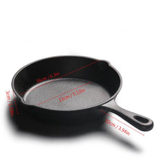 Cast Iron Skillet Frying Pan Drip Spouts Cookware Camping Indoor Outdoor