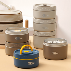 Stainless Steel Round Bento Box Stackable Food Container
