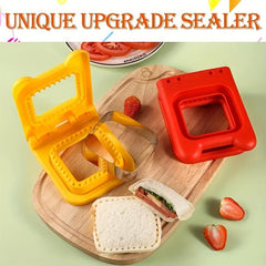 2Pcs Sandwich Cutter & Sealer Set Square Stainless Steel & Plastic Cookie Cutter