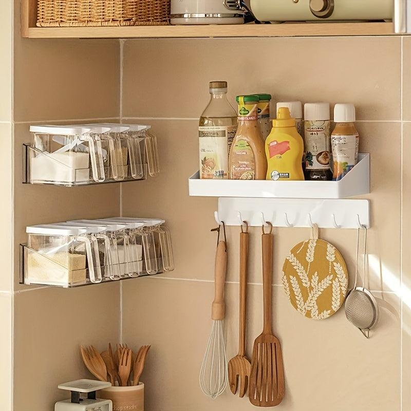 1pc Kitchen Storage Rack Wall Mounted Seasoning Rack Kitchen Seasoning Organizor