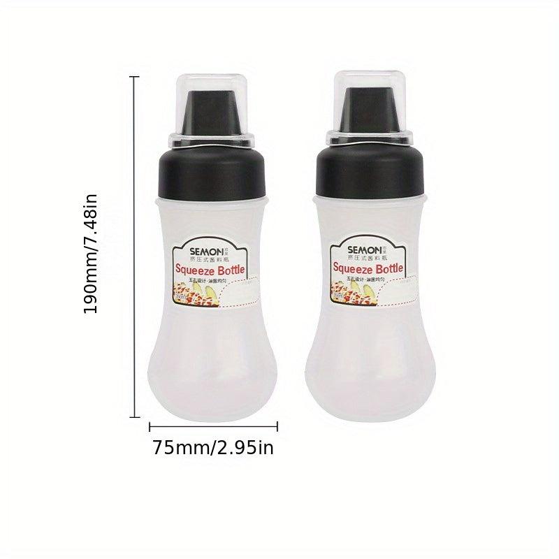 2pcs Squeeze Sauce Bottle Five Hole Plastic Ketchup Bottle Leak Proof Refillable