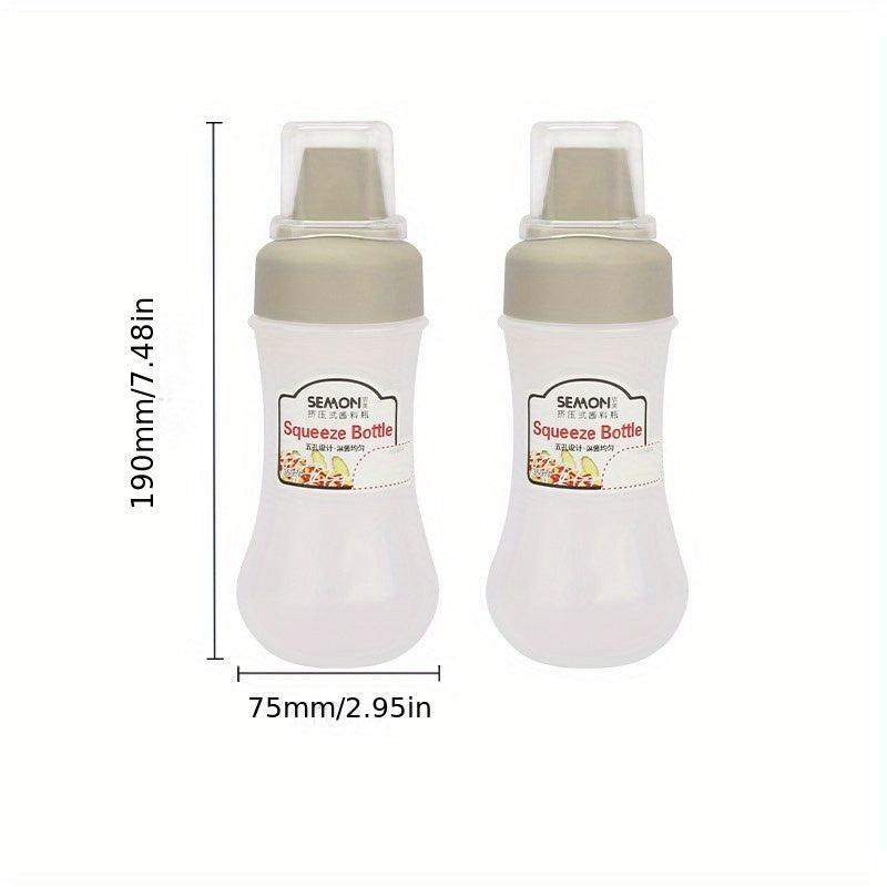 2pcs Squeeze Sauce Bottle Five Hole Plastic Ketchup Bottle Leak Proof Refillable