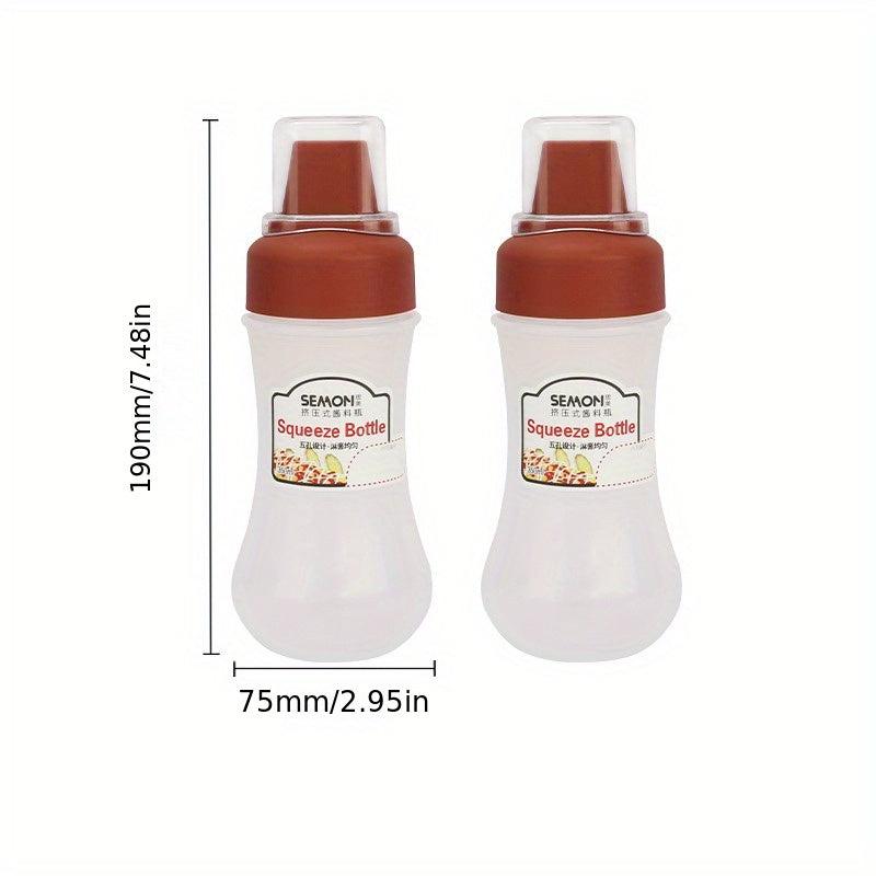 2pcs Squeeze Sauce Bottle Five Hole Plastic Ketchup Bottle Leak Proof Refillable