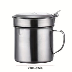 Stainless Steel Filter Pot Leakage Tank Kitchen Cleaning Storage Residue Cup