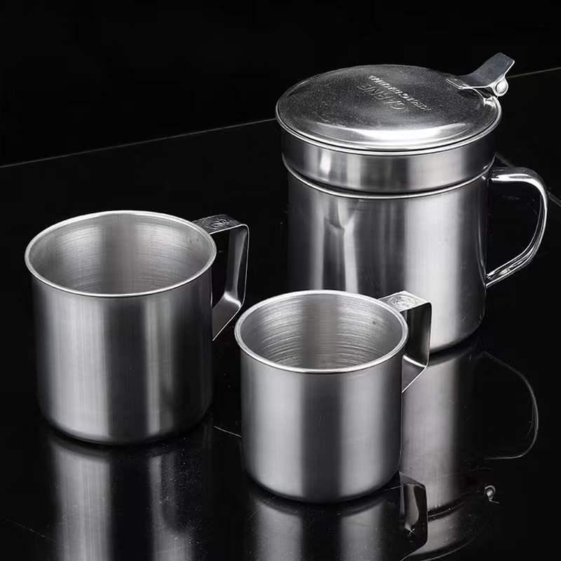 Stainless Steel Filter Pot Leakage Tank Kitchen Cleaning Storage Residue Cup
