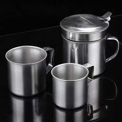 Stainless Steel Filter Pot Leakage Tank Kitchen Cleaning Storage Residue Cup