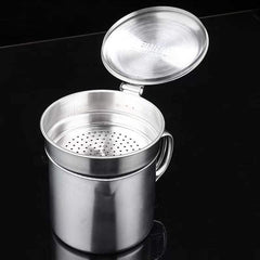 Stainless Steel Filter Pot Leakage Tank Kitchen Cleaning Storage Residue Cup