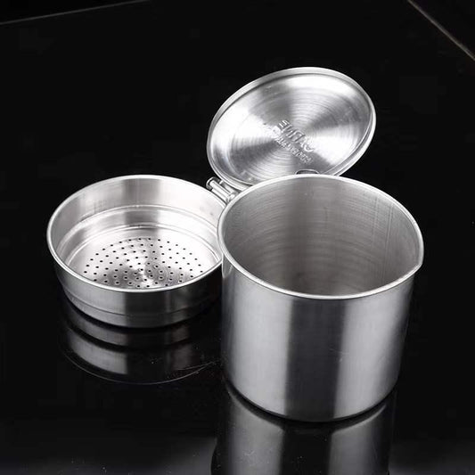 Stainless Steel Filter Pot Leakage Tank Kitchen Cleaning Storage Residue Cup