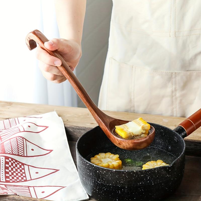 Wooden Ladle Soup Spoon with Long Handle Kitchen Utensils