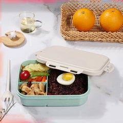 1PC Wheat Plastic Lunch Box Meal Box For Office Worker Divided Bento Box