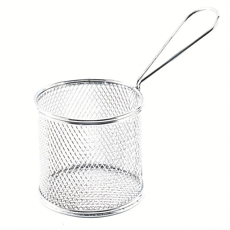 Stainless Steel Round Fry Basket for Frying - Business & Home Use