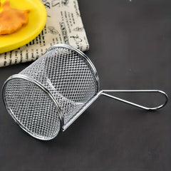 Stainless Steel Round Fry Basket for Frying - Business & Home Use
