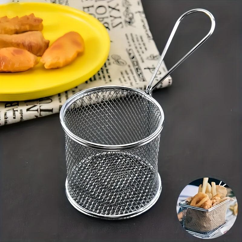 Stainless Steel Round Fry Basket for Frying - Business & Home Use