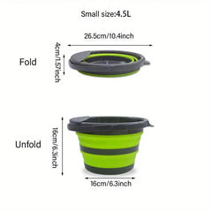 Portable Folding Bucket Space Saving Storage Basket Handles Camping Home Accesso