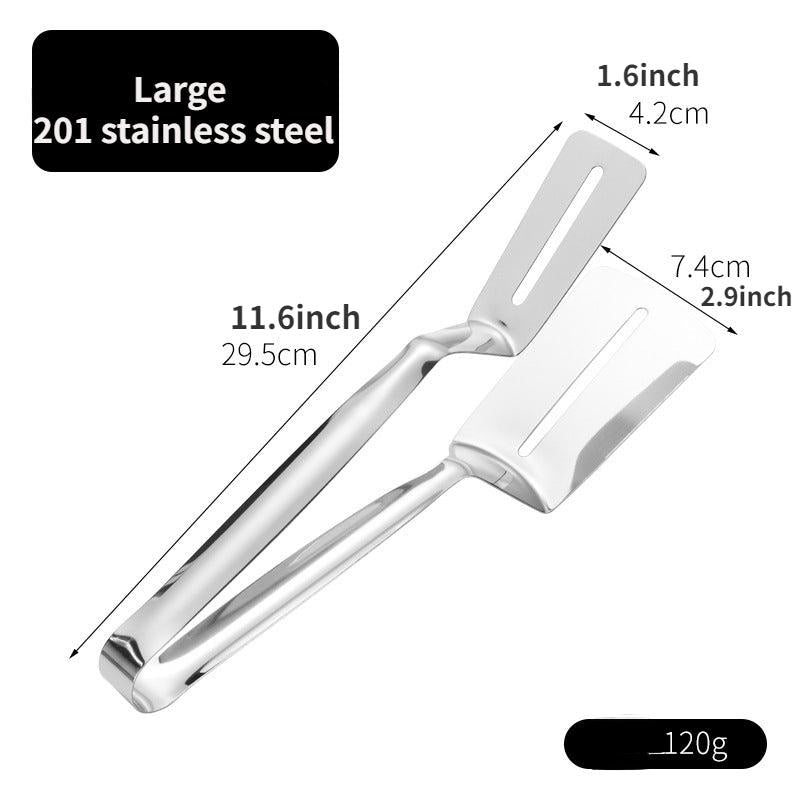 Stainless Steel Steak Clamp and Food Tong for Grilling, Frying, Baking